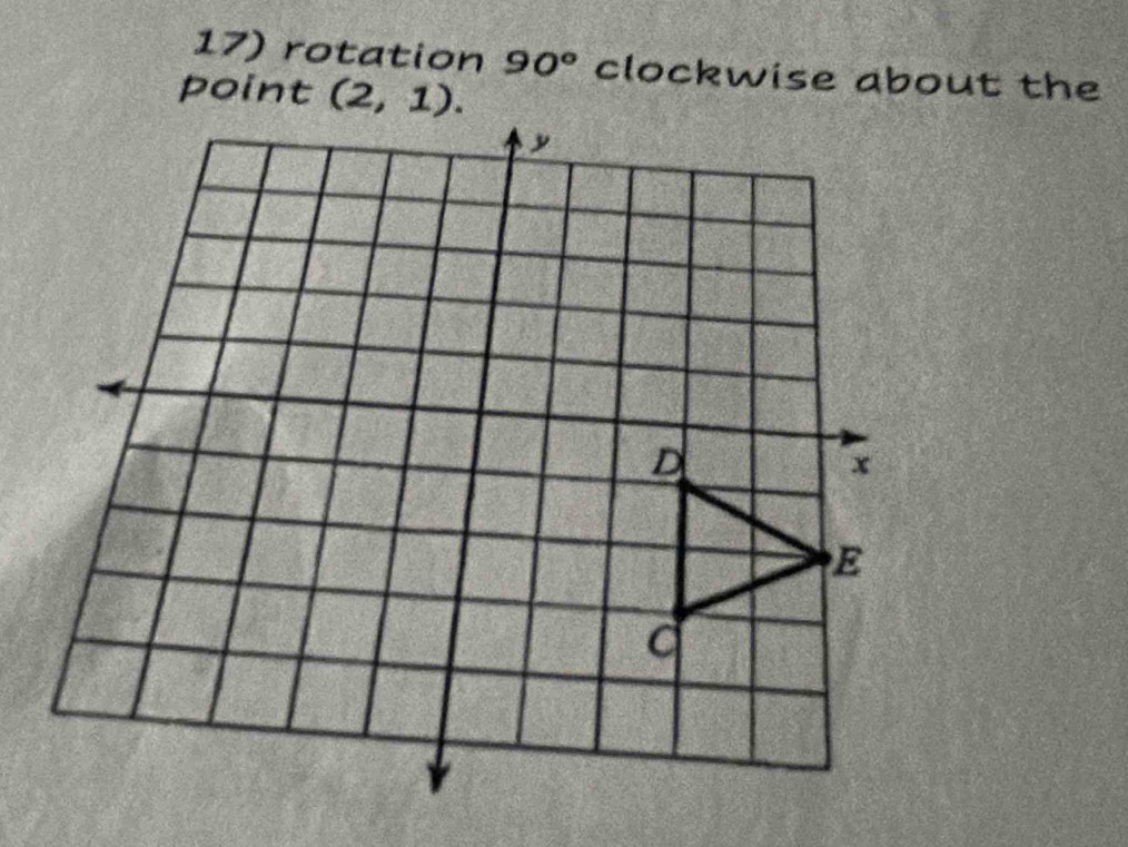 rotation 90° clockwise about the
point