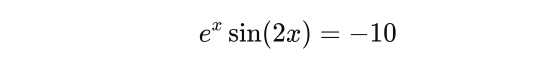 e^xsin (2x)=-10