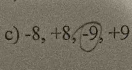 -8, +8, -9, +9