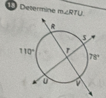 Determine m∠ RTU.