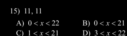 11, 11
A) 0 B) 0
C) 1 D) 3