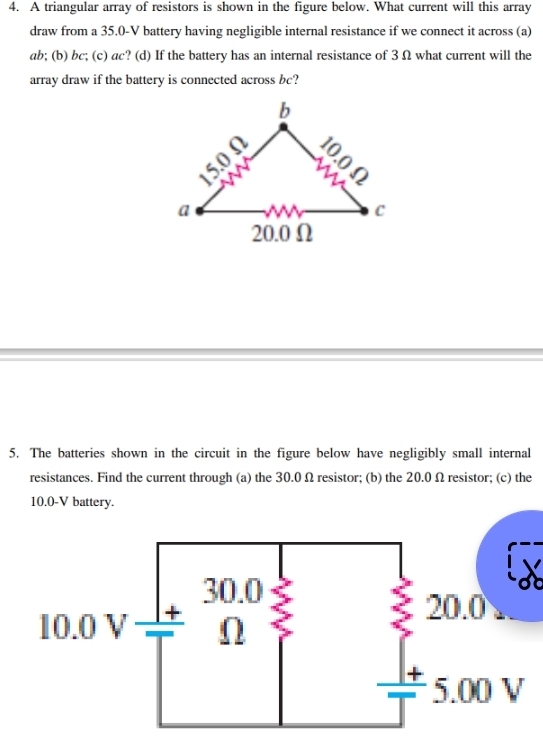 Solved: A triangular array of resistors is shown in the figure below ...