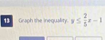 Graph the inequality. y≤  2/5 x-1