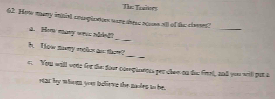Solved: The Tranors 62. How many initial conspirators were there across ...