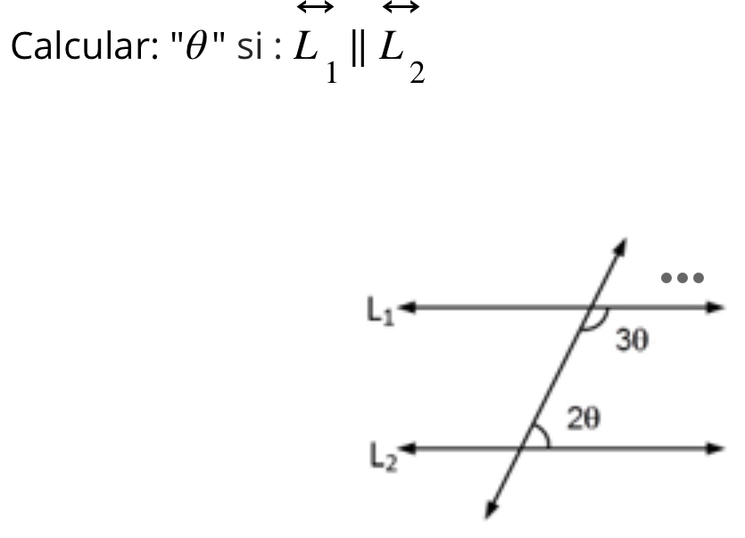 Calcular: "θ" si : vector L_1parallel vector L_2