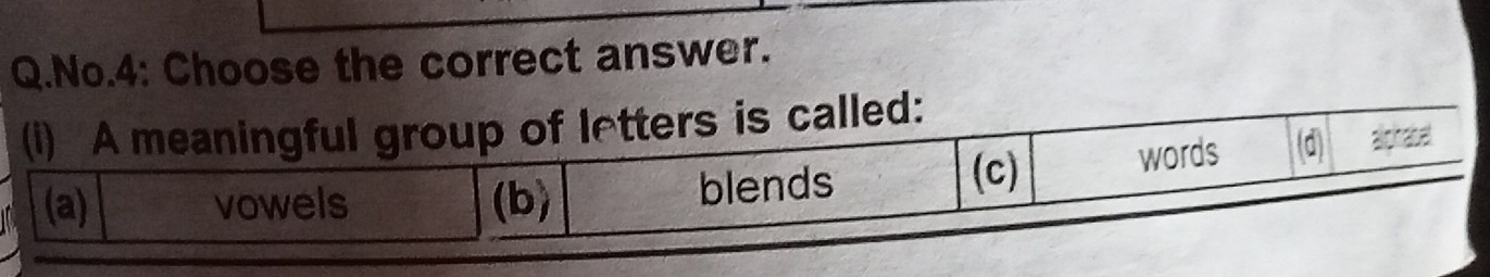 No.4: Choose the correct answer.