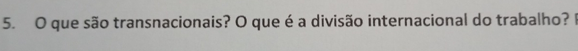 que são transnacionais? O que é a divisão internacional do trabalho?