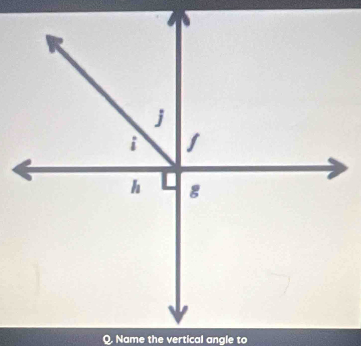 Name the vertical angle to