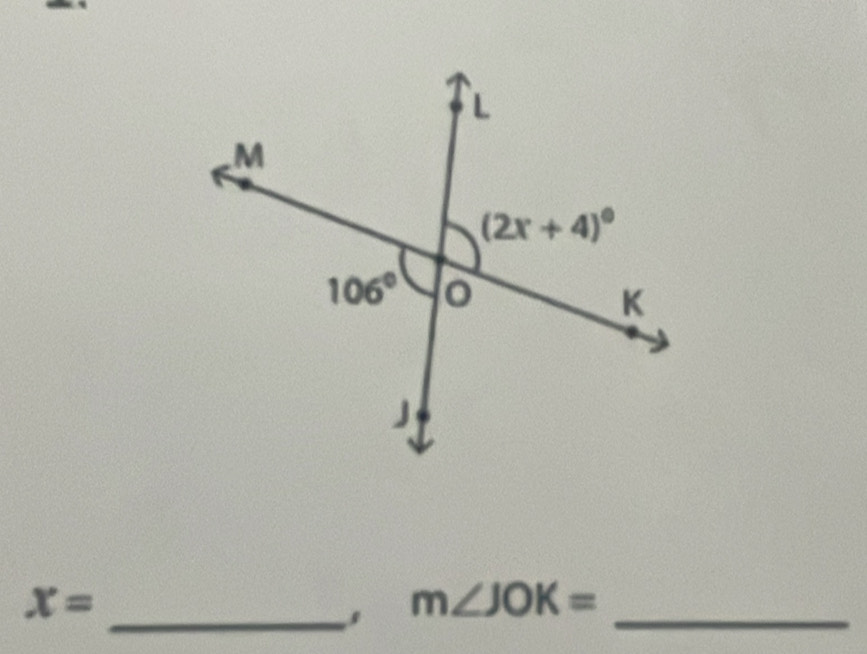 x=
m∠ JOK=