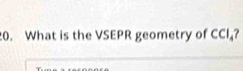 What is the VSEPR geometry of CCI?