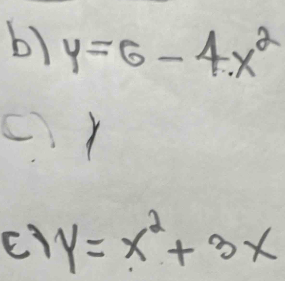 y=6-4.x^2
() Y
c1 y=x^2+3x