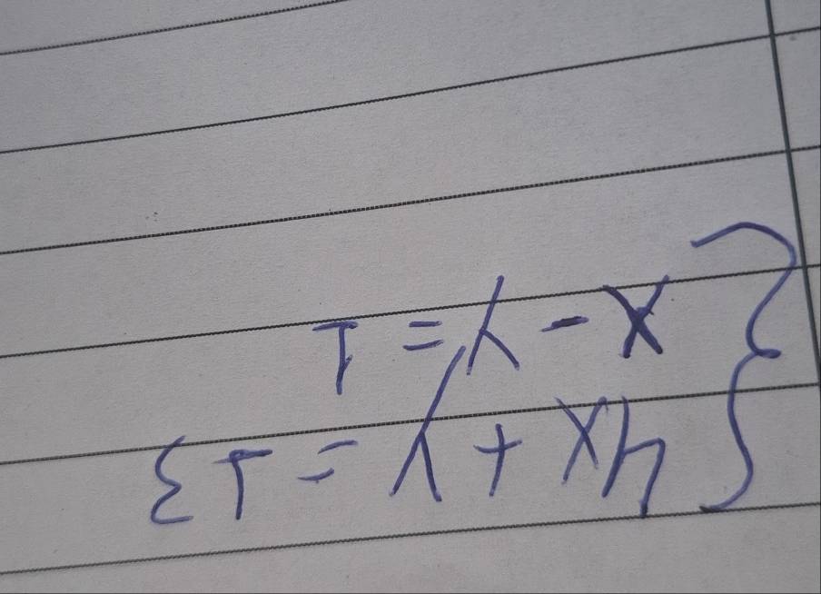 beginarrayl 4x+y=13 x-y=1--endarray.