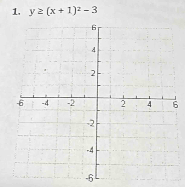 y≥ (x+1)^2-3