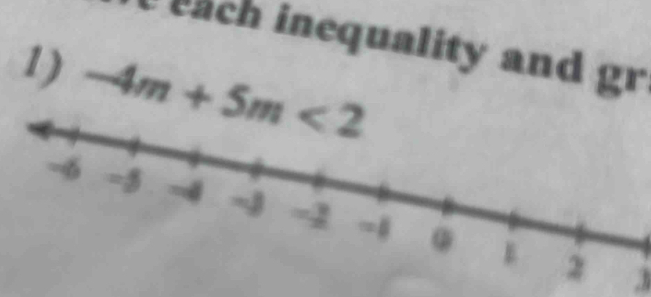 cach inequality and gr 
1) -4m+5m<2</tex>