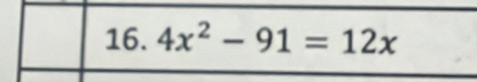 4x^2-91=12x