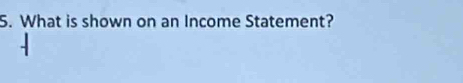 What is shown on an Income Statement?