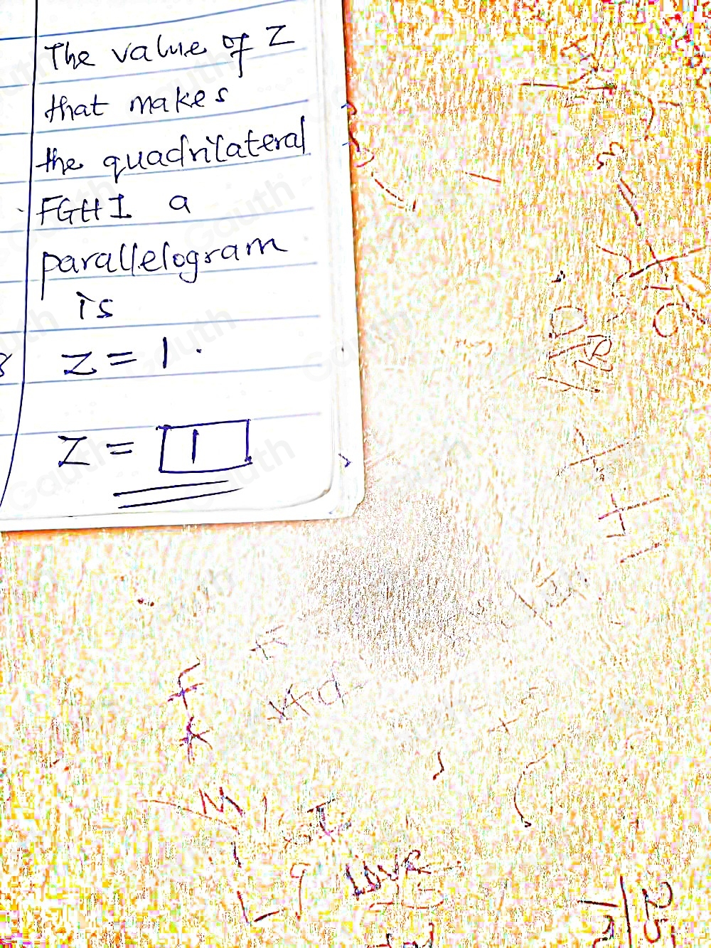 Solved: Find the value of z that makes quadrilateral FGHI a ...