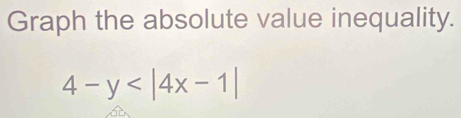 Graph the absolute value inequality.
4-y