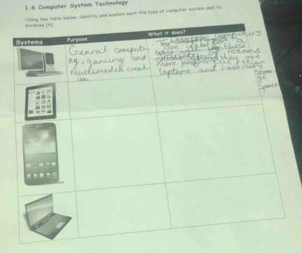 Solved: 1.6 Computer System Technology ntity and explain each the type ...