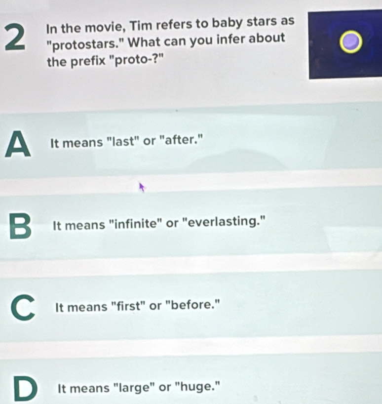 Solved: In the movie, Tim refers to baby stars as 