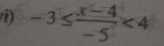 -3≤  (x-4)/-5 <4</tex>