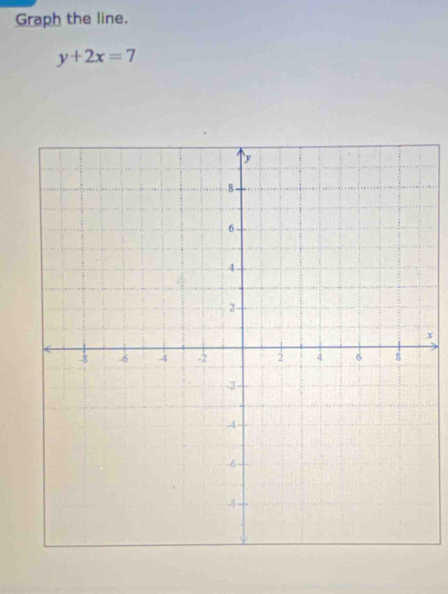 Graph the line.
y+2x=7
x