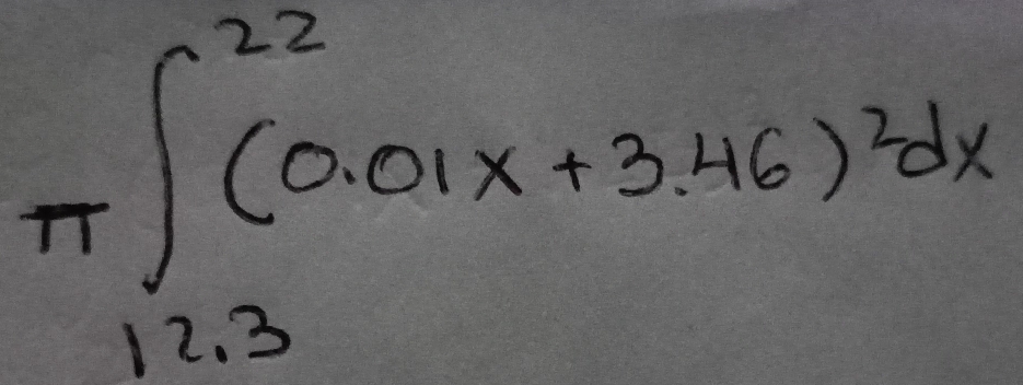 π ∈t _(12.3)^(22)(0.01x+3.46)^2dx