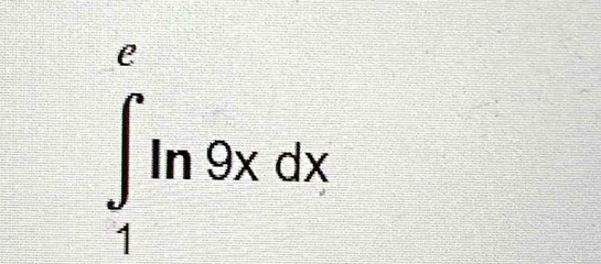 ∈tlimits _1^eln 9xdx