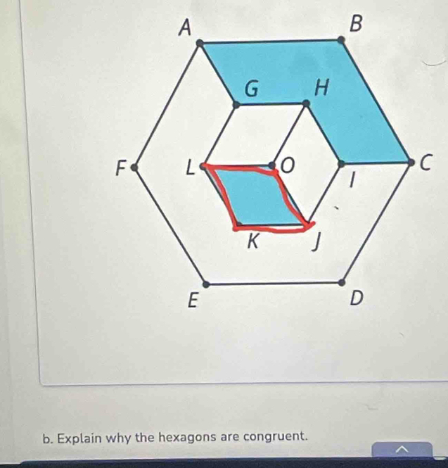 Explain why the hexagons are congruent.