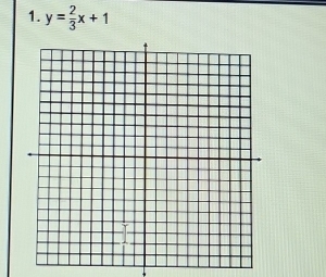 y= 2/3 x+1