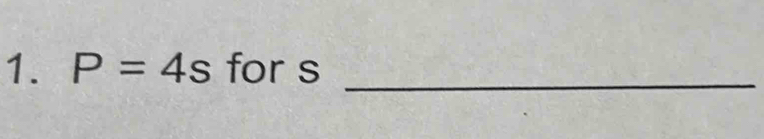 P=4s for s _