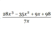  (28x^3-35x^2+9x+98)/7x 