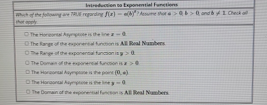 Introduction to Exponential Functions