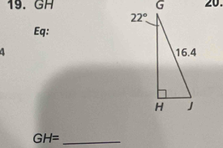 GH 20.
Eq:
4 
_ GH=