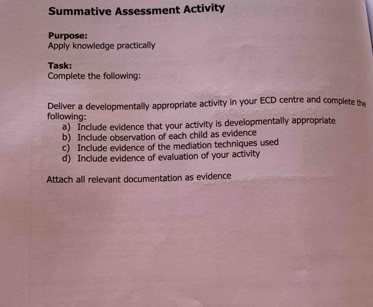 Solved: Summative Assessment Activity Purpose: Apply knowledge ...