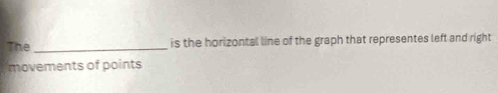 The _is the horizontal line of the graph that representes left and right 
movements of points