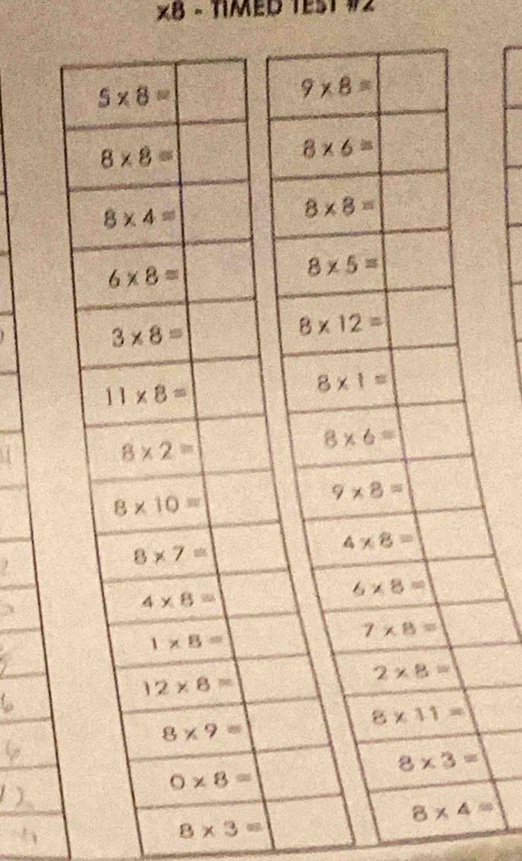 ×8 - TIMEd test #2
8* 3=