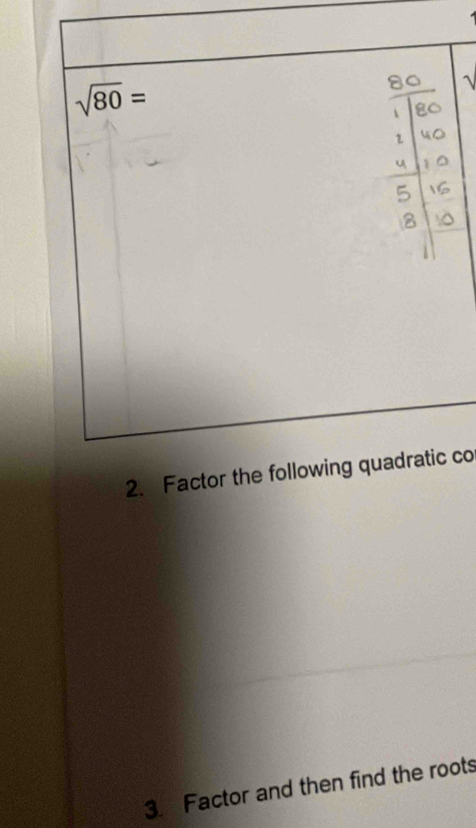 co
3. Factor and then find the roots