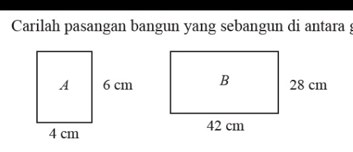 Carilah pasangan bangun yang sebangun di antara