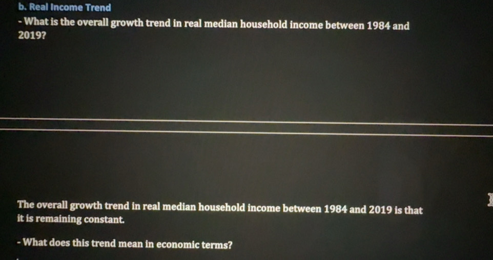 Solved: Real Income Trend - What is the overall growth trend in real ...