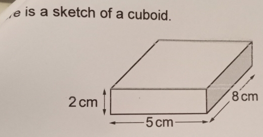 e is a sketch of a cuboid.