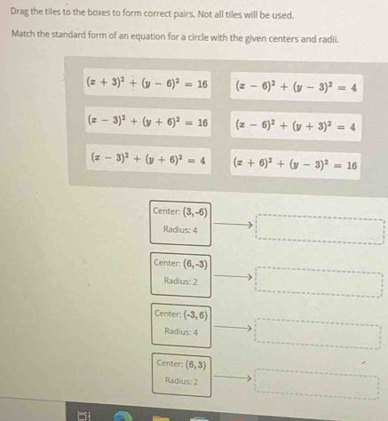 Solved: Drag the tiles to the boxes to form correct pairs. Not all ...