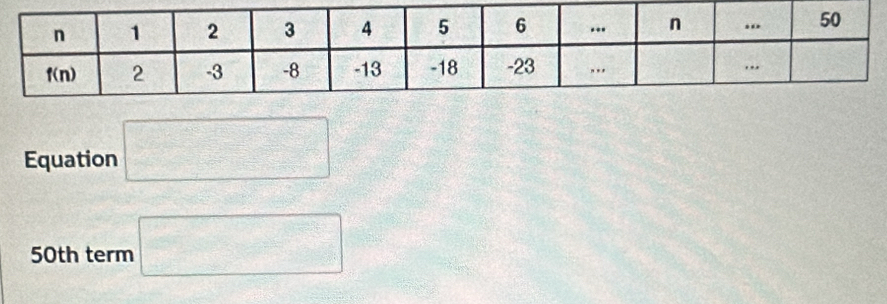 Equation □
50th term □