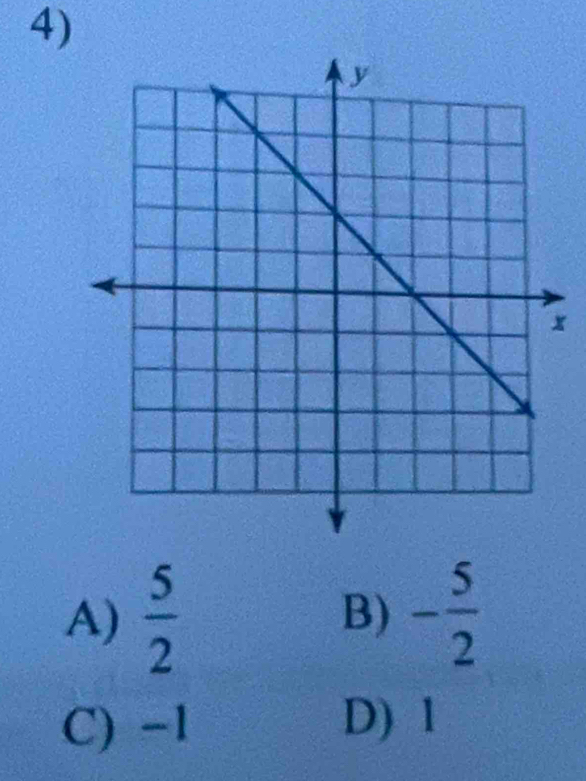 x
A)  5/2  B) - 5/2 
C) -1 D) 1