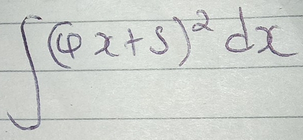 ∈t (4x+5)^2dx