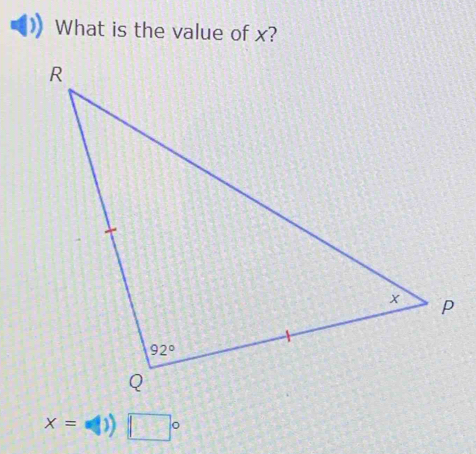 What is the value of x?
x= =(1) □°