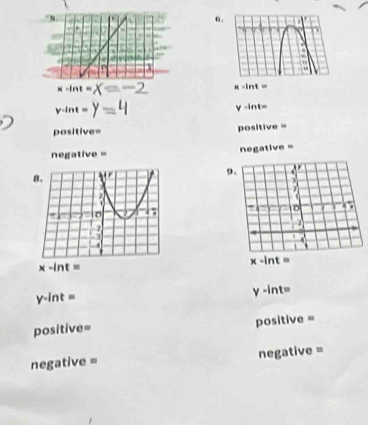 6
M=ln t=
y-int
y-int=
positive= positive =
negative =  negative  
9.
a.
  
D A .
1
x-ln t=
x-int=
y-ln t=
y-int=
positive= positive =
negative □ negative =