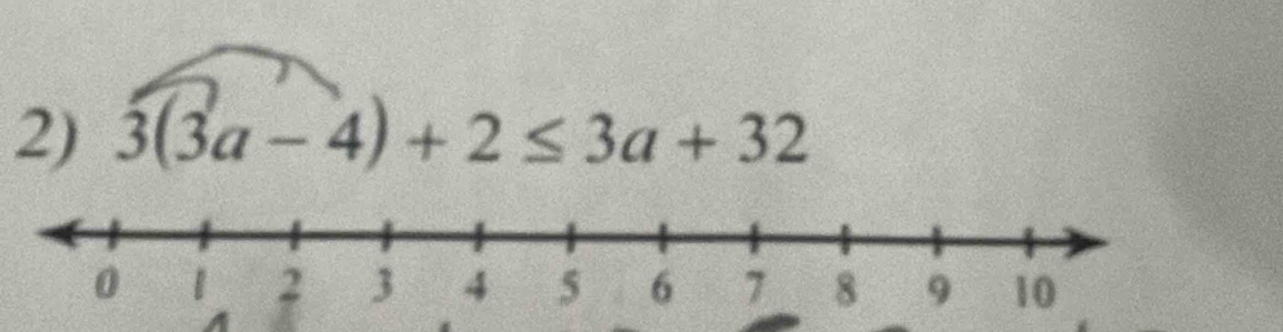 3(3a-4)+2≤ 3a+32