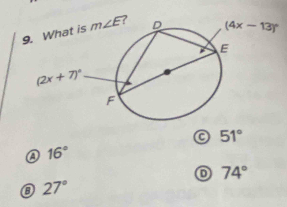 C 51°
16°
o 74°
27°