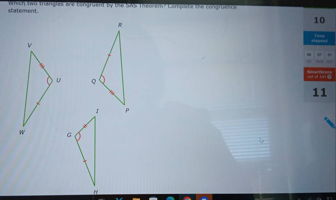 Solved: Which two triangles are congruent by the SAS Theorem? Complete ...
